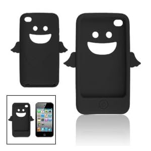 【クリックで詳細表示】iPod touch 第4世代 シリコンケース/天使(黒) Angel Black