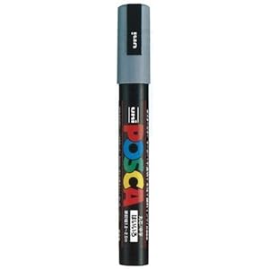 【クリックで詳細表示】三菱鉛筆 ユニ ポスカ 水性中字 PC-5M 灰