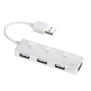 【クリックで詳細表示】iBUFFALO USB2.0Hub バスパワー 4ポート 個別スイッチ付 ホワイト BSH4U08WH
