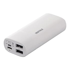 iBUFFALO ��iPhone4S����m�F��[Andoroido&iPhone]�S�@��Ή��X�}�[�g�t�H���p��e�ʃ��o�C���o�b�e��2�|�[�g5200mA�^�C�v�z���C�g BSMPA04WH