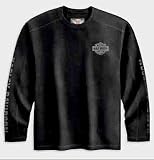  Harley Davidson Men's Long Sleeve Black on Black Tee. Print and and dimensional graphics. 99044-09VM