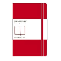 Moleskine Classic Red Notebook, Plain Large
