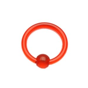 【クリックで詳細表示】16Gビーズリングボディピアス レッド bp164