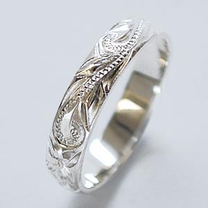  バレルリング 4mm幅★手彫りが人気のリング【ハワイアンジュエリー★BYTHESEAバイザシー・ハワジュHawaiian Jewelry】