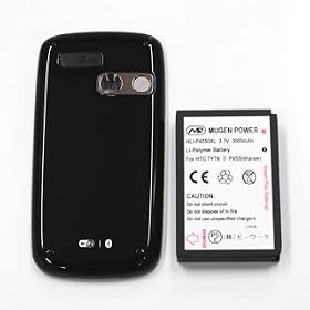 MugenPower EMONSTER S11HT / HTC TyTNII ����e�ʃo�b�e��(3000mAh) + �o�b�e���h�A ���{��������t