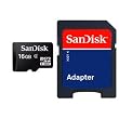 Sandisk microSDHC 16GB Class4 SD�ϊ��A�_�v�^�[�t�� �T���f�B�X�N ���s�A�� �o���N�i