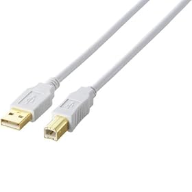 ELECOM USB2.0�P�[�u�� A-B�^�C�v 3m �z���C�g U2C-B30WH