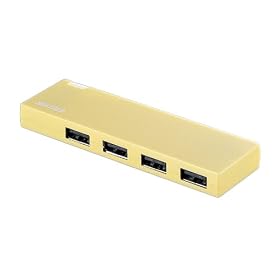 iBUFFALO USB2.0Hub �o�X�p���[ 4�|�[�g �R�l�N�^���[ �C�G���[ BHB4U210YEA