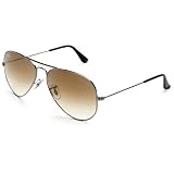 Ray-Ban RB3025 Aviator Sunglasses,Gunmetal Frame/Brown Gradient Lens,58 mm