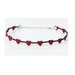 Red Faux Leather Heart Design Choker