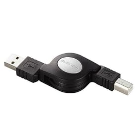 ELECOM ���掮USB�P�[�u�� USB(A)-USB(B) 0.8m(�u���b�N)