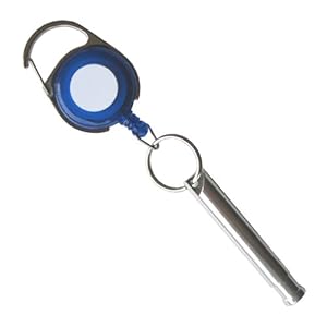 【クリックで詳細表示】浅野木工所 アルミホイッスル カラビナリール付 27300