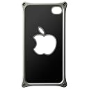 ABEE iPhone4/4S対応 アルミジャケット かわいい裏面りんご形状モデル シルバー MA-4J05-S