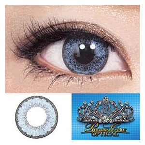 【クリックで詳細表示】処方箋不要 プリンセスカラー オプティカル カラー コンタクト レンズ 1箱1枚入 ブルー