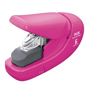 【クリックで詳細表示】PLUS 針なしホッチキス ペーパークリンチ ピンク 31-133 SL-106AB PK