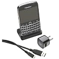 RIM ���� �h�R�� BlackBerry Bold 9900 Charging Pod with USB & Charger Unit �u���b�N�x���[�{�[���h9900��p�`���[�W���O�|�b�h USB-AC �[�d�� �V���N�E�`���[�W�P�[�u�� 3�_�Z�b�g ACC-39455-301