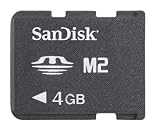  Sandisk 4GB M2 Memory Stick Micro w/ PRO DUO Adapter (SDMSM2-4096, Bulk Package)