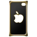 ABEE iPhone4/4S対応 アルミジャケット かわいい裏面りんご形状モデル ゴールド MA-4J05-G