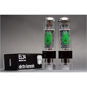 【クリックで詳細表示】EL34 EH 2本マッチ 中パワー 真空管MX22