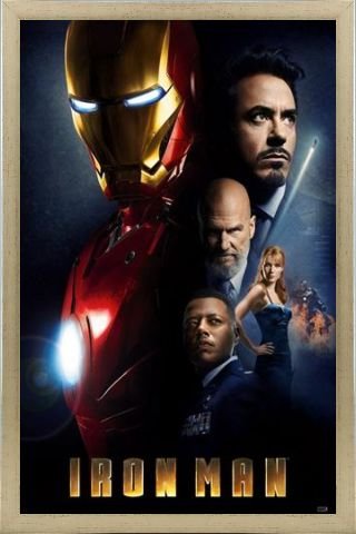  Iron Man Poster und Holz-Rahmen - One Sheet (91 x 61cm)