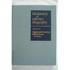 Eighteenth Century British Poets, 1st Series (Dictionary of Literary Biography)