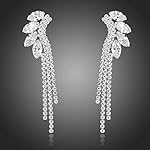 CHIMES Swarovski Elements Leaf Crystal Drop Earrings for Women and Girls