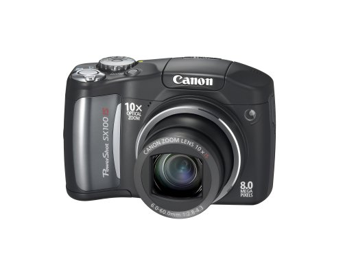  Canon PowerShot SX100IS 8MP Digital Camera with 10x Optical Image Stabilized Zoom (Black)