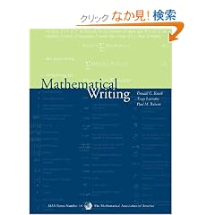 Mathematical Writing (Mathematical Association of America Notes)