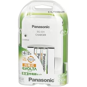 Panasonic EVOLTA �}���[�d��Z�b�g �j�b�P�����f�d�r �P4 (2�{��) �u���X�^�[ K-KJQ24M42R