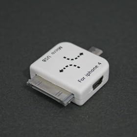 �yiPhone4S�Ή��zminiUSB����microUSB�ƃh�b�N�ϊ�Sync�R�l�N�^