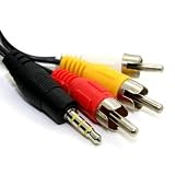  5-Foot Sony Compatible VMC-20FR/VMC-30FR AV Audio/Video Cable (minijack male to three RCA males)