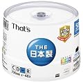 ���z�U�d�� That's CD-R�f�[�^�p 48�{��700MB �g���v���K�[�h(�n�[�h�R�[�g)�v�����^�u�� �X�s���h���P�[�X50���� CDR80WPY50BVT