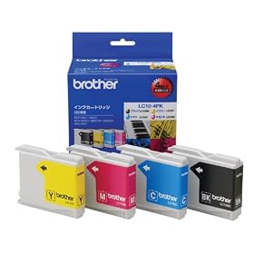 BROTHER �C���N�J�[�g���b�W LC10�C���N4�F(BK�DC�DM�DY)�p�b�N LC10-4PK