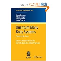 Quantum Many Body Systems: Cetraro, Italy 2010, Editors:  Alessandro Giuliani, Vieri Mastropietro, Jakob Yngvason (Lecture Notes in Mathematics / C.I.M.E. Foundation Subseries)