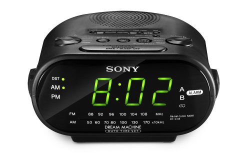  Sony ICF-C318 Automatic Time Set Clock Radio with Dual Alarm (Black)