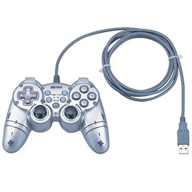 �o�b�t�@���[�R�N���T�v���C BUFFALO USB�Q�[���p�b�h 12�{�^�� �A�i���O�f�W�^���Ή� �V���o�[ BGCUCF1201SVA