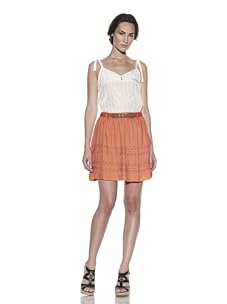 Charlotte Ronson Women's Belted Silk Skirt (Poppy)
