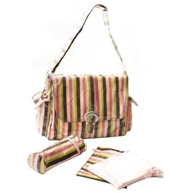 Kalencom Laminated Backle Bag Monkey Stripe Pink KC0001-19