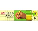  三菱鉛筆　三角かきかたえんぴつ　黄　緑　2B　ダース入り