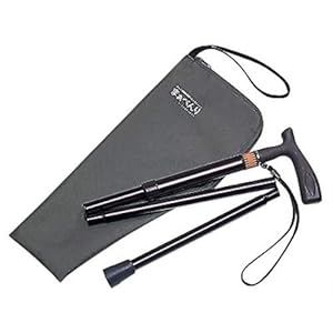 【クリックで詳細表示】調節式折りたたみT字杖 まぁべんり 茶 小