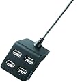 ELECOM USBHUB2.0/�R��HUB �v���X/�o�X�p���[/4�|�[�g/�R���p�N�g/1.5m/�u���b�N U2H-E415BBK