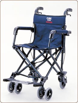 SATSUKI(サツキ)CUBE530 介助車(紺)【折りたたみ式バギータイプ 軽量介助車】