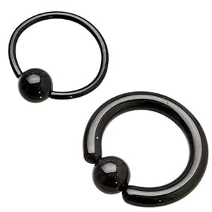 【クリックで詳細表示】【Body Jewelry/ボディーピアス】シンプルデザインボディピアス【ボディーピアス】ビーズキャプチャリングボディピアス/ブラック/医療用サージカル(316L)ステンレスアクセサリー/ボディジュエリー/18G 16G 14G 12G 10G 8G