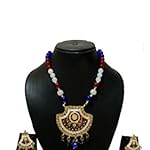 Meenakari Handicraft Multicolor Brass Metal Base Light Weight And Long Lasting Necklace Set