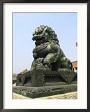  Bronze Lion Guarding the Gate of Supreme Harmony Collections Framed Photographic Poster Print by Richard Nowitz, 18x18