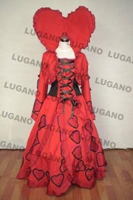 ディズニーハロウィン 　ハートの国のアリス　女王ビバルディ コスプレ衣装　 新品　完全オーダメイドも対応可