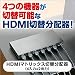 HDMI�Z���N�^�[ �}�g���b�N�X�ؑ֊� 4���́~2�o�� �Q�[���@ �t��HD 3D�f�� �Ή� 400-SW011