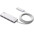 ELECOM USB2.0HUB AC�A�_�v�^�t �Z���t�E�o�X�p���[���Ή� 4�|�[�g �z���C�g U2H-EG4SWH
