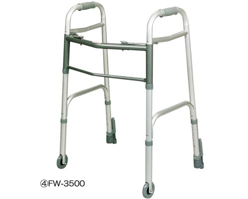  アルミ製歩行器　FW-3500　固定式前輪キャスタータイプ/