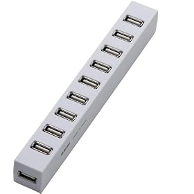 ELECOM USBHUB2.0 Z�V���[�Y �Z���t�p���[ 10�|�[�g �z���C�g U2H-Z10SWH